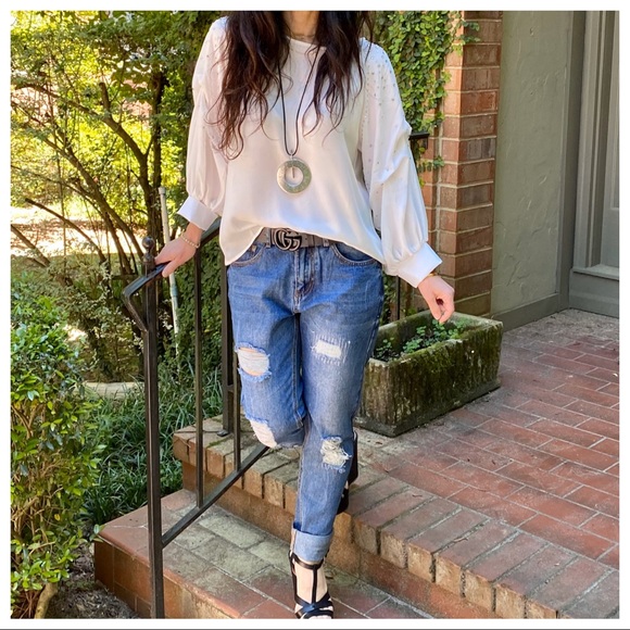 ✨PARIS✨ beautiful white blouse sleeves detail - Picture 2 of 8